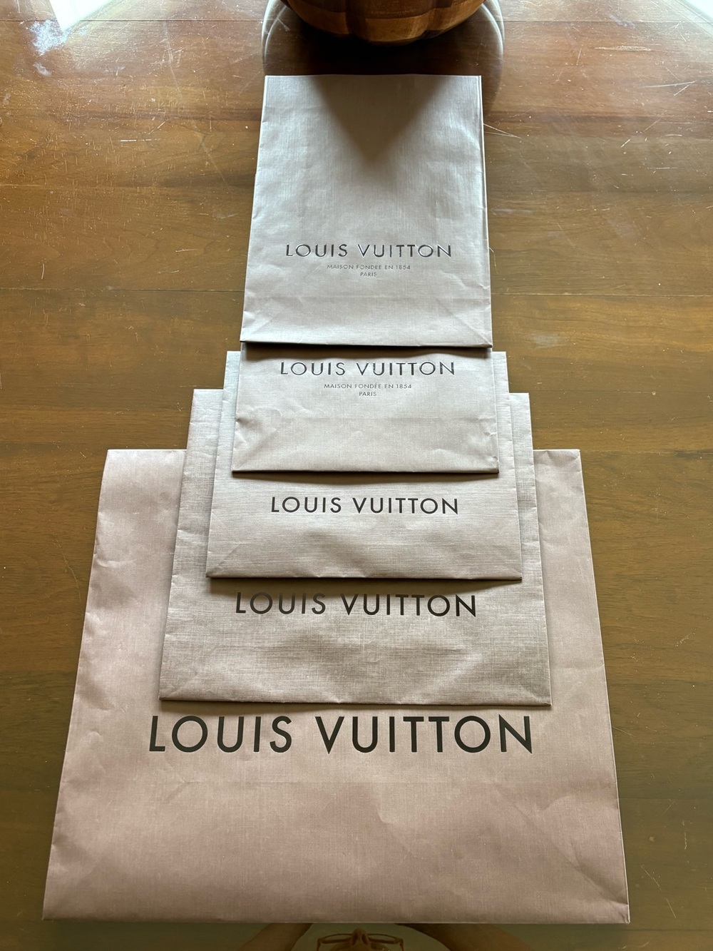 Louis Vuitton Dark Brown Gift Bags Lot of 5